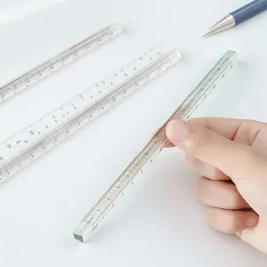 Transparent Non-Slip Geometric Triangle Ruler Set - Ins Style Acrylic Drawing Tools, High Precision, Eco-Friendly & Shatterproof, Multifunctional Measuring Kit for Students & Engineers