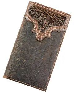 Cody James Men's Ostrich Tooled Checkbook Wallet - Cjaho21wt1