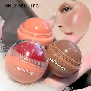[Waterproof Blush Stick] Waterproof Matte Liquid Blush Stick | Spherical Juice Blush for Lips & Cheeks, Rich Color Payoff, Universal Shade, Brightening Effect, Lip Cheek Pot