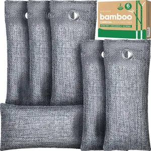 Activated Charcoal Odor Absorber, 6 Pack  Shoe Odor Eliminator,  Charcoal Air Purifying Bags, Sneaker Deodorizer and  Absorbers for Clean Footwear, Shoe Odor Remover