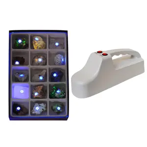 Fluorescent Mineral Kit, with UV Light, 15 Specimens