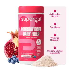Supergut Foundational Daily Fiber Powder, Sugar Free & Vegan Prebiotic Fiber Blend for Gut Health & Digestive Support, Supplement for Men & Women with Solnul & Sunfiber