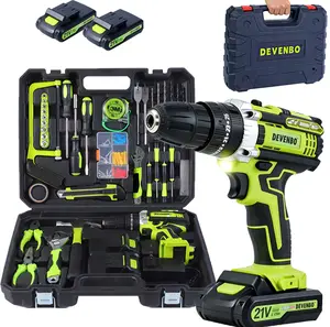 2026 Upgraded 21V Cordless Drill Kit with Batteries & Fast Charger, Compact Electric Power Tool Set, 2-Speed 25+3 Torque Keyless Chuck with LED Light for Home Maintenance DIY Projects Wood Metal Repair Perfect Gift for Him Husband Dad mini powertools