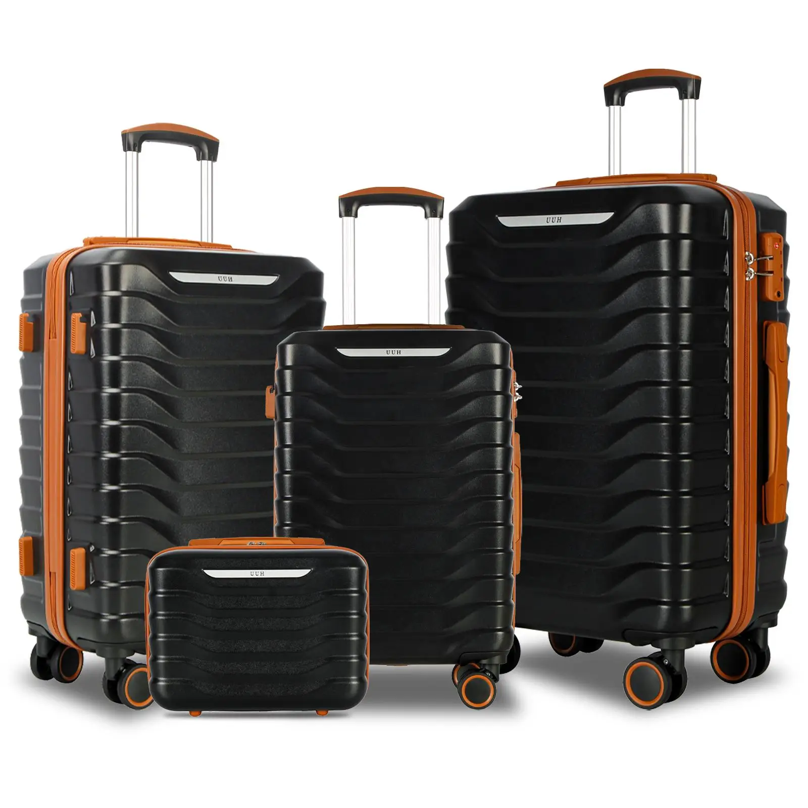 UUH Expandable Luggage Sets with TSA Locks - 4pcs/7pcs/8pcs Suitcases Set, Waterproof Design, 360-Degree Silent Wheels, Lightweight Hard Case