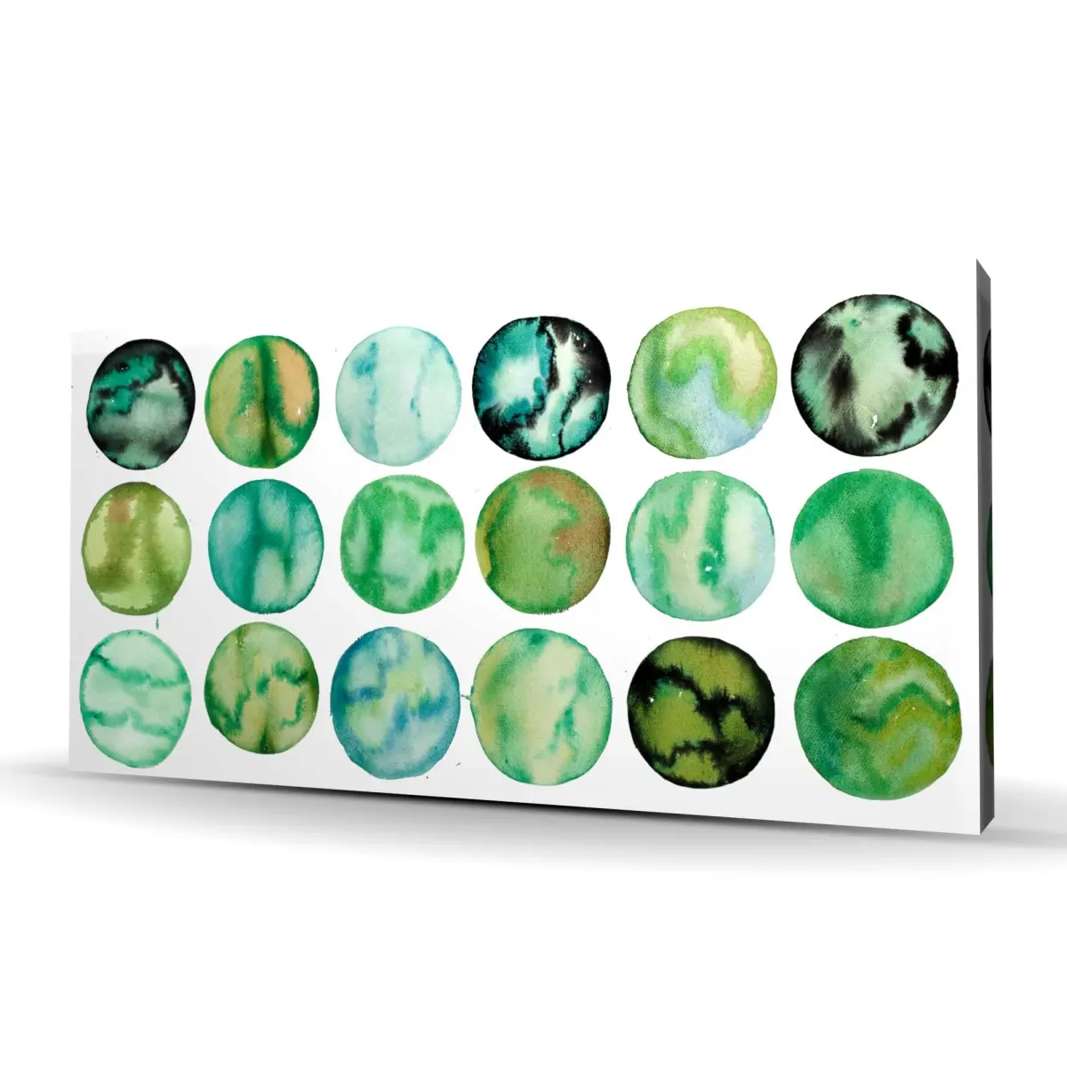 Begin Home Decor C1RC2448K31GVM 24 x 48 in. Green Circles - Minimalist Canvas Art for Home Decor