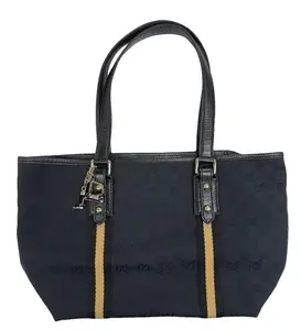 Pre-owned GUCCI Canvas Tote Bags Black GG Tote G25122353