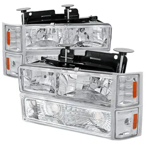 1994-1998 Silverado/Tahoe/Suburban/C10 Factory Style Headlights w/ Bumper & Corner Lights (Chrome Housing/Clear Lens)