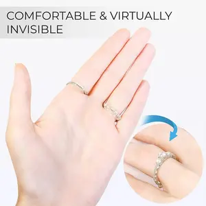 4-Piece Ring Size Adjuster Set, Invisible Transparent Spiral Spring Tightener, Jewelry Protector, Non-Slip Spring Wire, Ring Resizer Tool