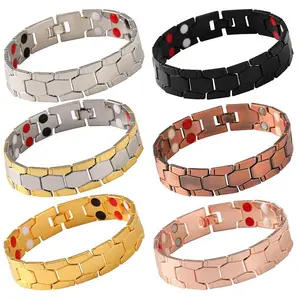 Men's Sphere Hexagon Magnetic Bracelet, 4-in-1 Wide Detachable Design, Alloy Plated Couple Wristband Bangle, Fashion Hand Jewelry for Daily Wear, Parties, Festivals & Ideal Gift for Men & Women