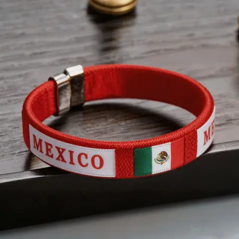 Unisex Polyester Flag Wristband - Lightweight, Durable Weave Design Bracelet for Travel, Festivals, Stylish Women's Gift, Travel Activities, Fashion Accessory