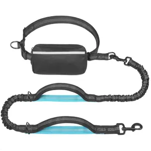 iYoShop Hands Free Dog Leash with Zipper Pouch, Dual Padded Handles and Durable Bungee for Walking, Jogging and Running Your Dog Bungee Leashes No Tangle Leash