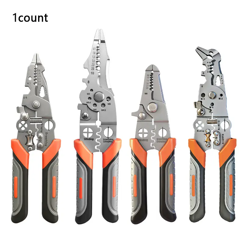 Multifunctional Wire Stripper Pliers, Wire Stripping Pliers, High Hardness Steel, Safety Lock, Professional Electrician Tool, Home Appliance Repair, Industrial Use, Hand Tools