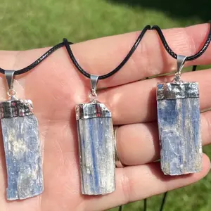 Blue Kyanite Crystal Pendant Necklace for Calm, Communication, and Meditation