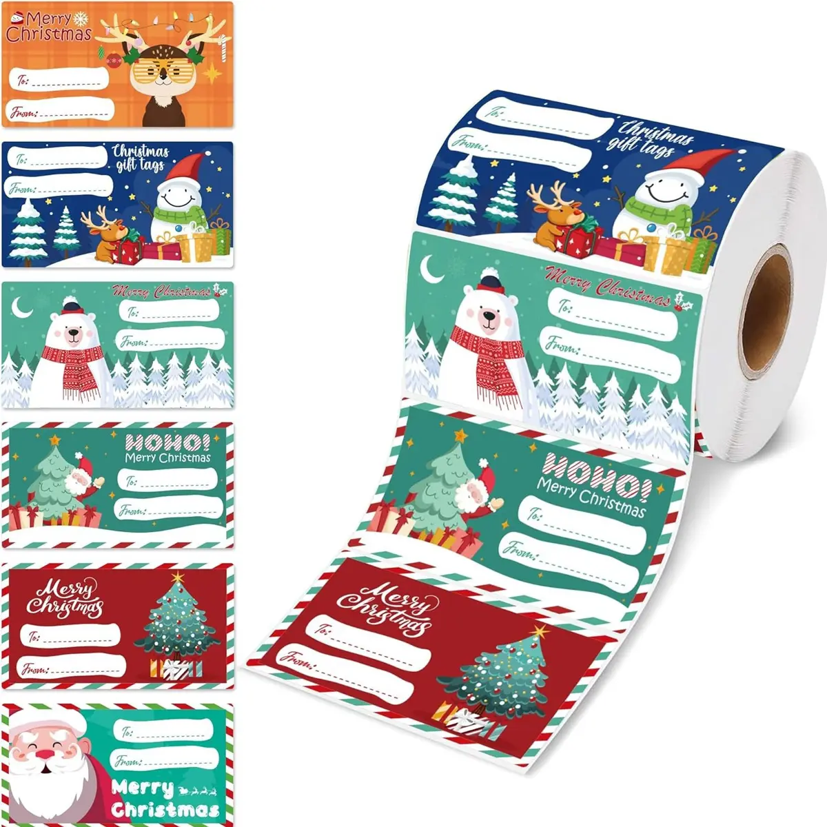 500 PCS Tags - Gift Tags for Women Men Mom - Christmas Wrapping Paper - Christmas Decorations,2.95 x 1.6 Inch