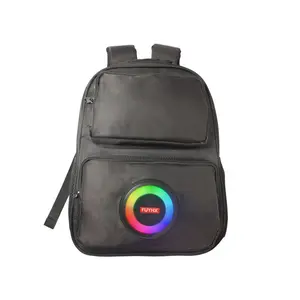 Shoulder Backpack Wireless Speaker with Adjustable Straps, Colorful LED Lights, Password Lock, Built-in Music Player, Portable Travel Bag