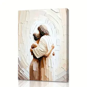 Universal Jesus Christian Canvas Wall Art Jesus Embracing Woman Picture Poster HD Print Living Room Wall Decoration