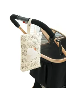 Portable Floral Baby Wipes Bag, Hanging Diaper Storage Pouch, Car & Stroller Organizer, Convenient Wet Wipe Holder