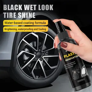 Car Tire Care Spray (3.38 fl oz / 100 ml): Repairs tires and restores faded bumper trim; easy polishing; restores faded appearance; enhances tire shine; hydrophobic coating protector [Local Fast Shipping].