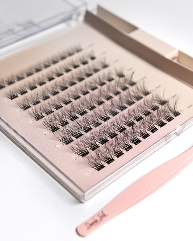 Daniela Bell Lash Fusion Set – Pre-glued Luxury Lash Kit with 8 Sets 10mm-16mm Lengths Non-stick Applicator for Seamless Application
