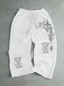 Unisex Casual Joggers, Unique Print Design, Comfortable Fitted Street Style Pants, Suitable for All Seasons