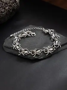 Dark Style Vintage Silver Spider Motif Men's Bracelet, Adjustable Design, Hip Hop/workwear Fashion, Cool Gift for Boyfriend/brother Birthday