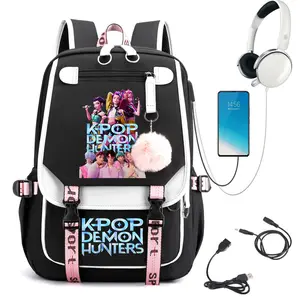 Kpop demon Backpack for School Girls, Cute High School Backpacks for Teens Women Student Large Bookbag 15.6 Inch Laptop Bag for College Work Travel Trip