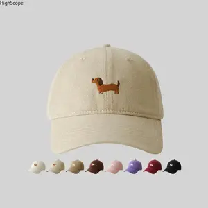 Unisex Dachshund Embroidered Baseball Cap, Adjustable Snapback Hat, Sun Protection Casual Hat