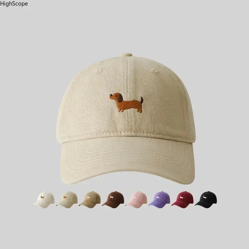 Dachshund Embroidered Graphic Trucker Hat, Unisex PVC Fabric Snapback Cap for Sun Protection and Casual Wear, Engagement Casual Accessory