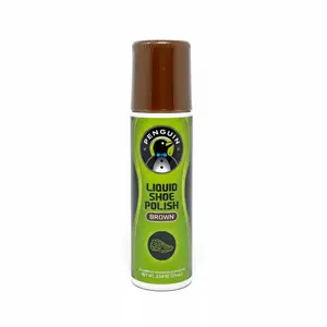 Penguin Liquid Shoe Polish Brown, Instant Shine Shoe Care 2.54oz (1pk)