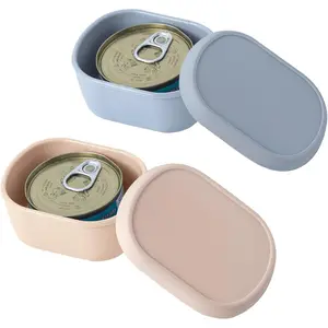 Canned Cat Food Storage Container for 3Oz Cat Cans, 2Pack Airtight Can Cover Pet Food Sealer Reusable Sealing Box for 2.56''/65Mm Can Keep Food Fresh