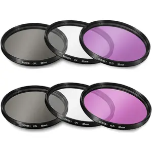 55mm and 58mm Multi-Coated 3 Piece Filter Kit (UV-CPL-FLD) for Nikon D3500, D5600, D3400 DSLR Camera with Nikor 18-55mm f/3.5-5.6G VR AF-P DX and Nikon 70-300mm f/4.5-6.3G ED