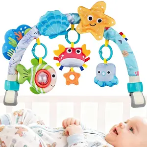 Baby Mobile for Crib, Stroller Crib Mobiles, Car Seat Arch Arm Toys, Sensory Hanging Bar Attachments for Infants 0-6 6-12 Months, Unisex