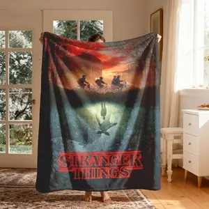 Stranger Things Flannel, Large Soft Lightweight Warm, Perfect for Bed Sofa Office Camping Travel, Christmas Winter Gift, Flannel Blankets