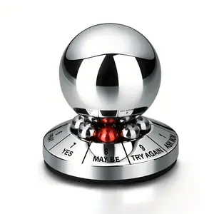 1 GNASEET Metal Fortune-Telling Decision Ball - Stress-Relief Fidget Spinner with "YES," "MAYBE," "TRY AGAIN" Options - Ideal Desk Decor for Home Office, Office Desk Accessory | Modern Desk Accessory | Metallic Finish Fun Gift for Men & Wom