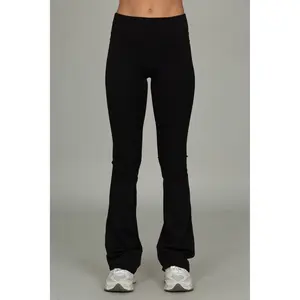 Black Essential Foldover Flare Pant