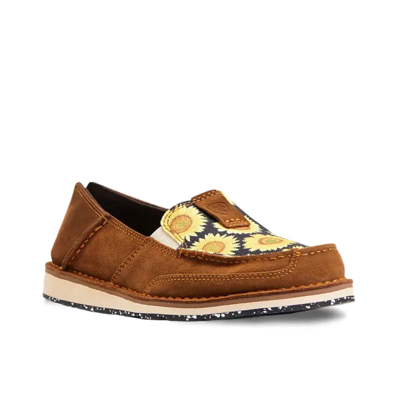 Ariat Women's Cruiser Slip-On Shoes, Peanut & Field of Sun Print, Multicolor Casual Loafers with Round Toe, Printed, Slip-On Convenience, Footwear, Pull On, Walking Shoes