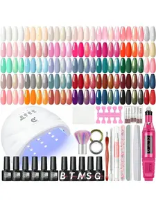53PCS Gel Polish Set 35Colors Gel Polish Set With UV LED Nail Lamp 5Bottles Of Base And Glossy Matte Top Coat Starter Suitable For All Seasons Nails Gift For Women Used Salon Or At Home