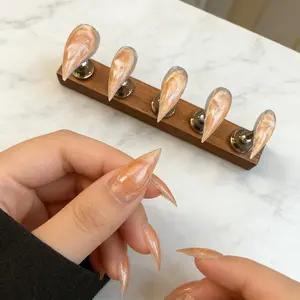 Handmade False Nails, Gradient Dragon Claws, Glossy Finish, Short Nail Shape, Single Item, S M L Sizes