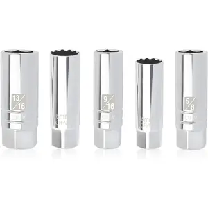 5 count  Spark Plug Socket Set,Professional 14mm,16mm,9/16",13/16" 5/8" Spark Plug Socket with 3/8 Drive,Multi-Size Sparks Plugs  for   Models