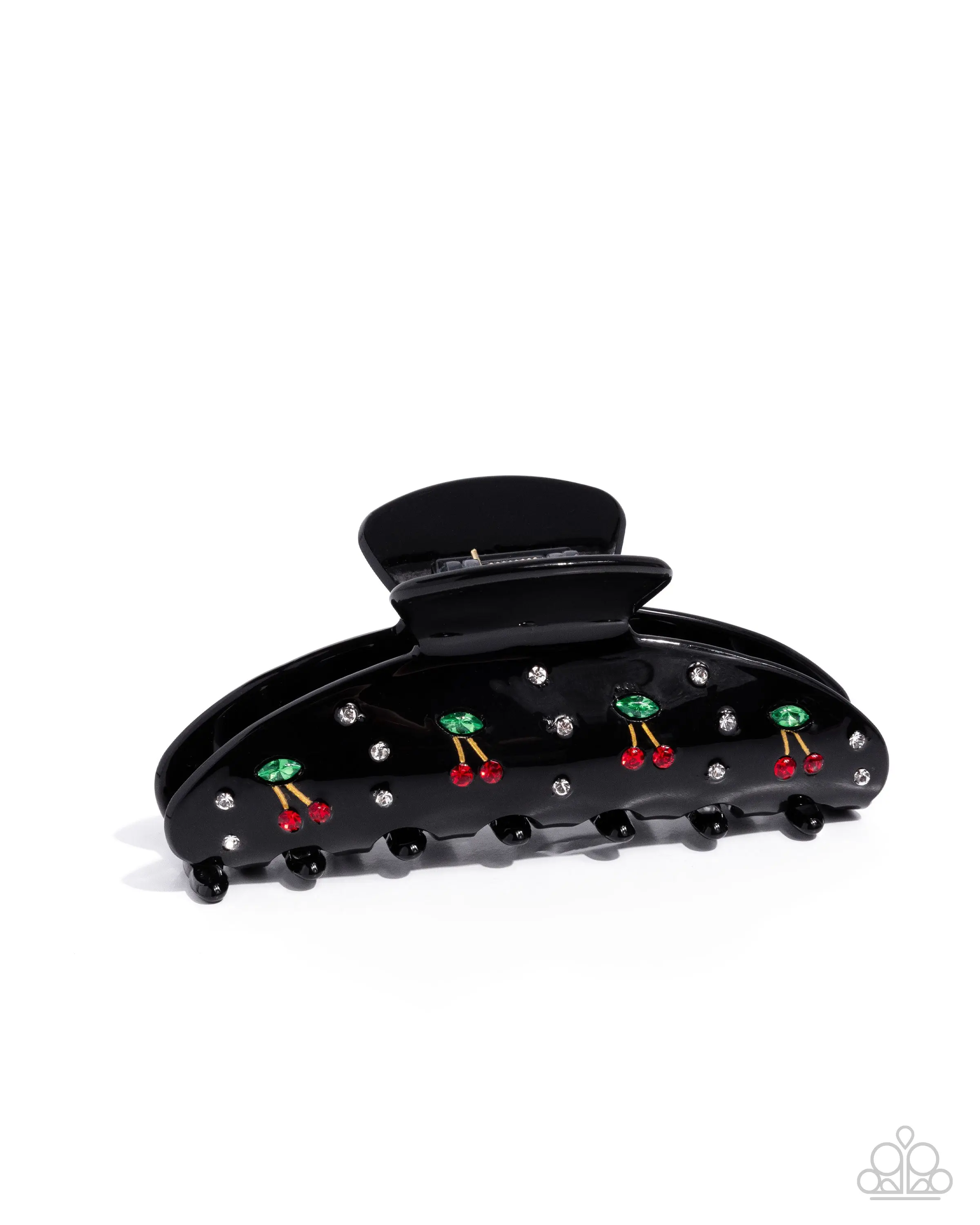 Cherry Pie - Black Acrylic Claw Hair Clip - Paparazzi
