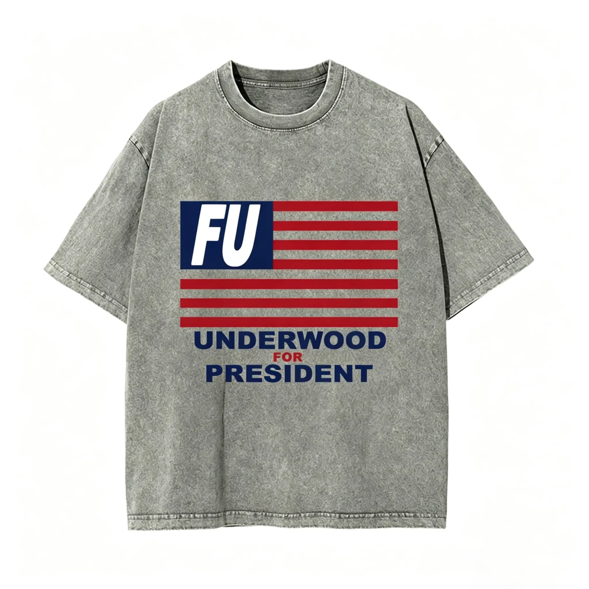 Unisex funny election parody graphic t-shirt, vintage washed oversized cotton tee, streetwear top with american flag slogan and drop shoulders