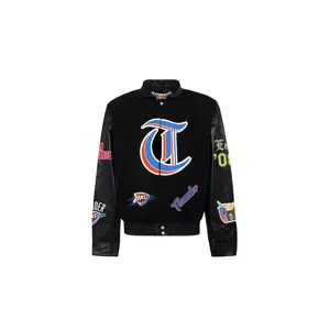 Oklahoma City Thunder Wool & Leather Old English Varsity Jacket "Black" NBA OKL THU 101