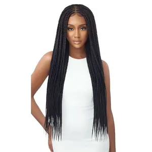 Outre Braided Lace Front Wig - Middle Part Feed-In Box Braids 36"