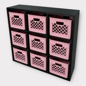 Mini Crate Cubby Shelf with 9 Mini 1.5” Crates