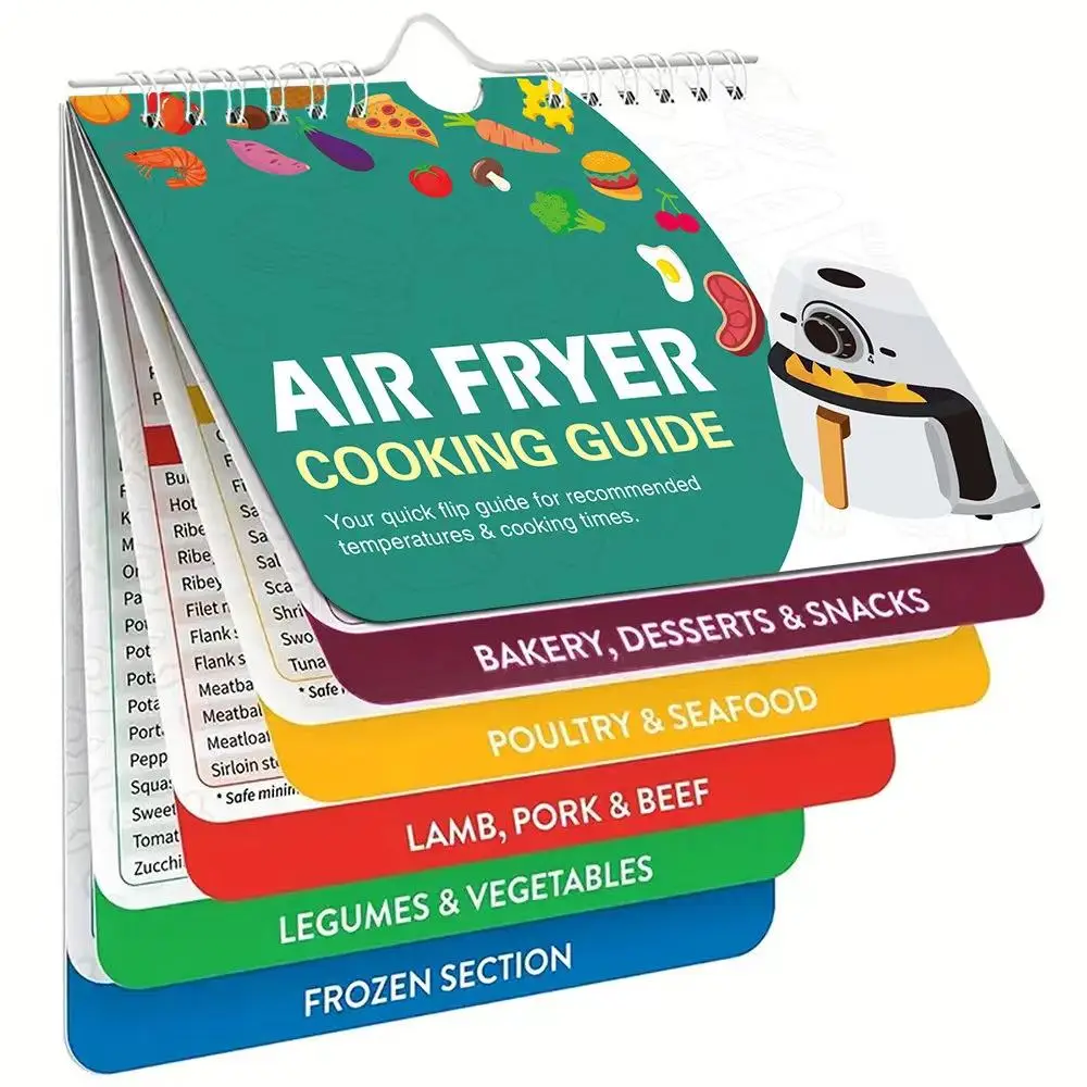 Air Fryer Cooking Guide, Hanging Cooking Time Calendar, Guide Booklet for Baking Cooking, Household Kitchen Products, Dad Gift for Fathers Day, Summer