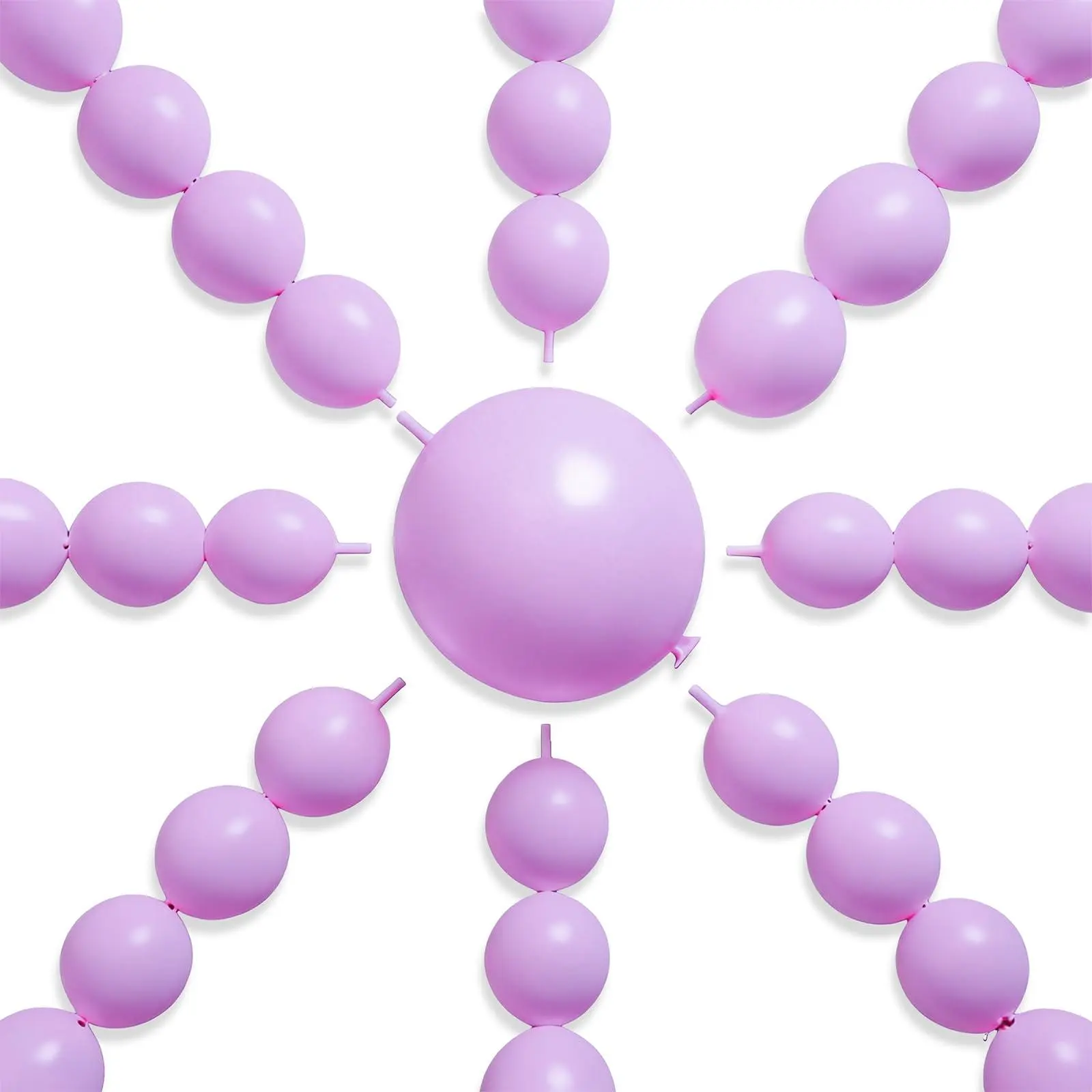 PartyWoo Lavender Linking Balloons 100pcs 6 Inch Light Pastel Purple Lilac Purple Link Balloons for Birthday Baby Shower Graduation Wedding Bridal Shower Princess Party Decorations Purple-q10