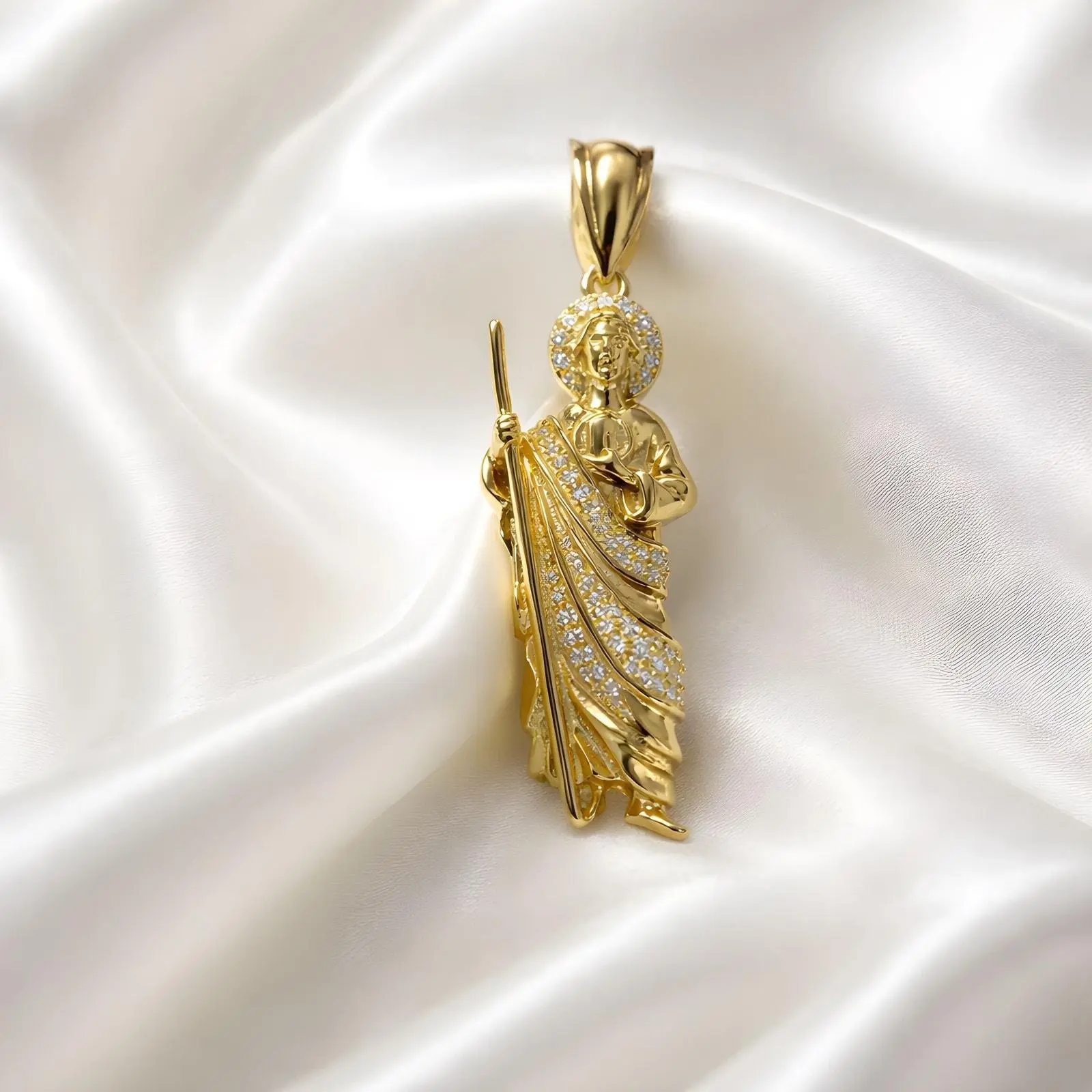 Vermeil Moissanite St.Jude Pendant