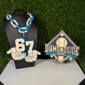 6/7 Hype Chain Funny Gag Gift for Sports Fans Kids Gen Z Baseball Softball Football Themed Necklace