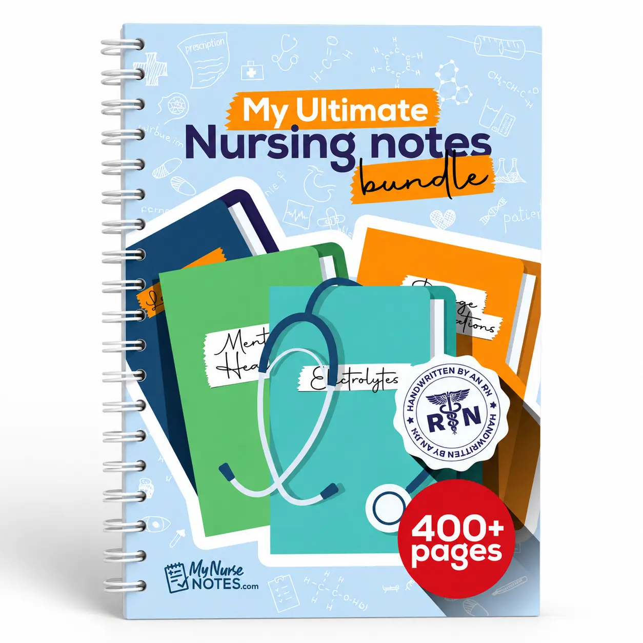 Ultimate Nursing Success Bundle, 400+ Page Nursing School Study Notes, RN Handwritten Review Guide for Exams and Clinicals