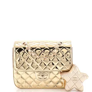Pre-owned CHANEL Leather Backpacks Hollywood Boulevard Backpack with Star Coin Purse Quilted Metallic by Rebag